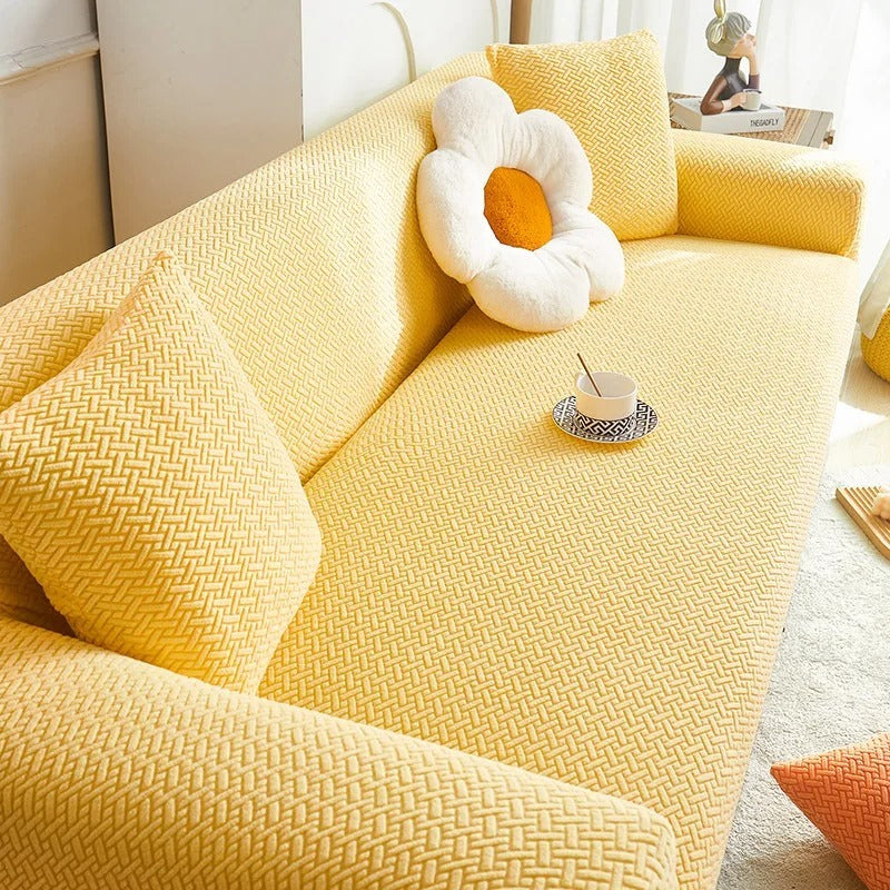 Strip Jacquard Fitted Sofa Covers