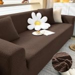 Jacquard Shape Sofa Cover - Dark Brown