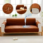 Waterproof Cotton Quilted Sofa Cover - Sofa Runners (Copper)