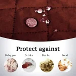 Waterproof Cotton Quilted Sofa Cover - Sofa Runners (Brown) - Image 2